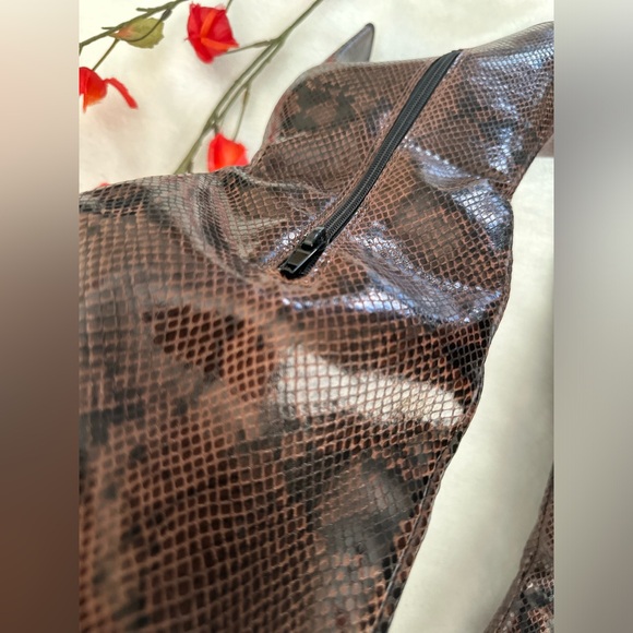 Zara | Gorgeous Leather Animal Print Boots - Picture 7 of 15